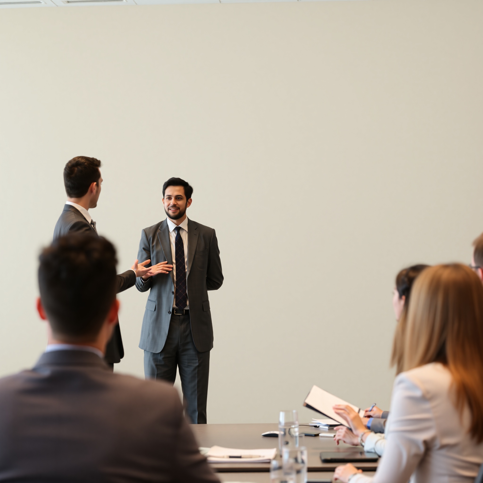 Professional communicating effectively during business presentation