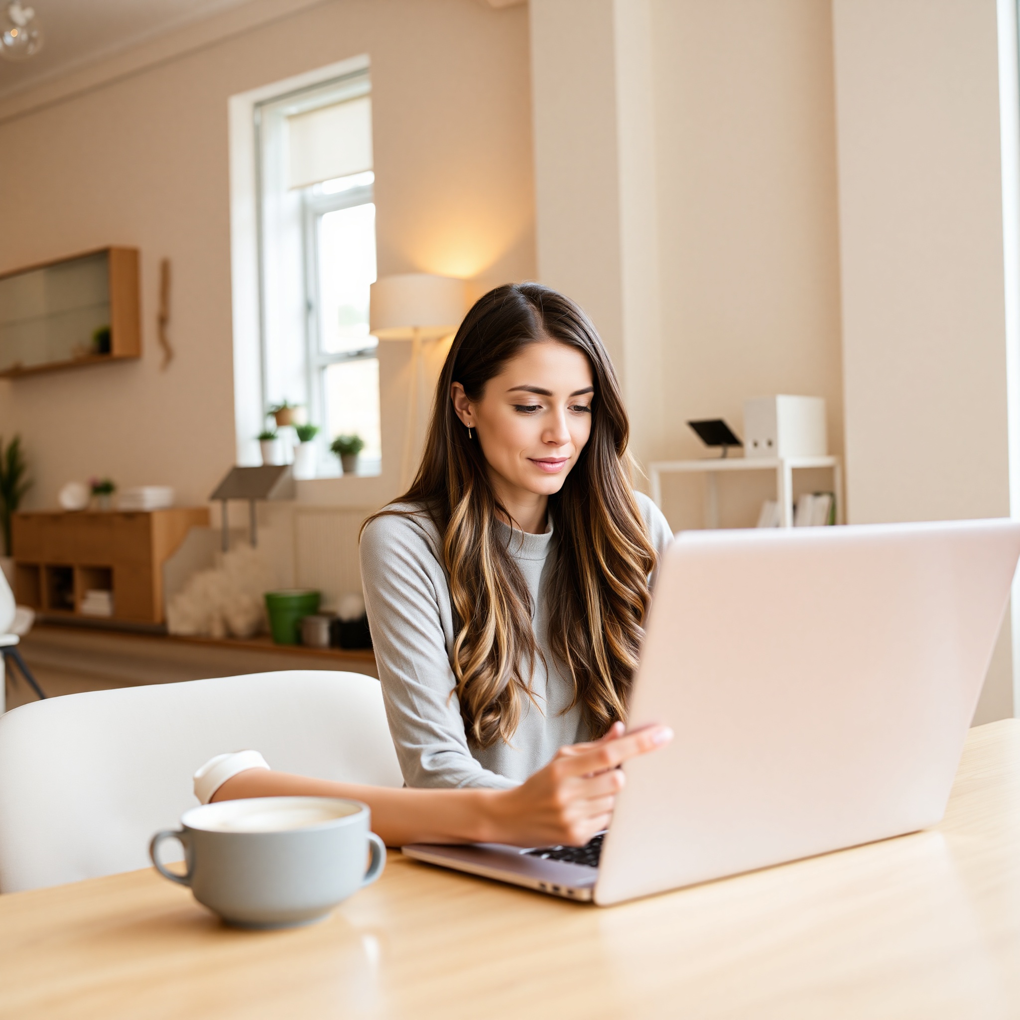 Professional reviewing technical certification courses on laptop